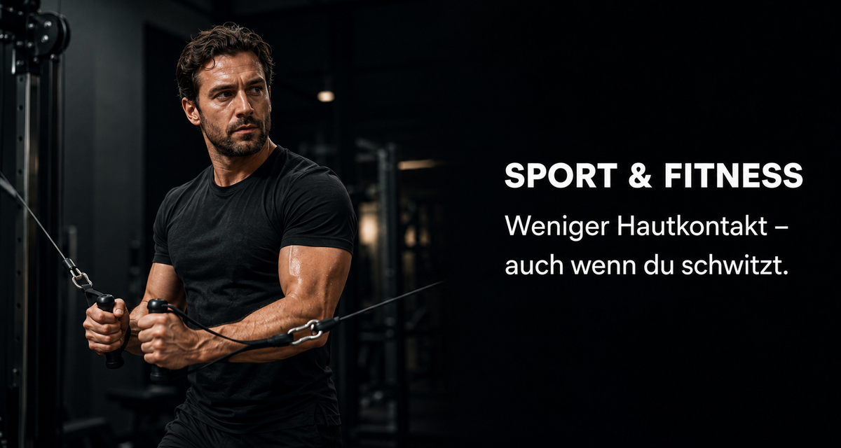 Mann trainiert am Kabelzug und trägt Cozemy Boxerbriefs gegen Kleben 