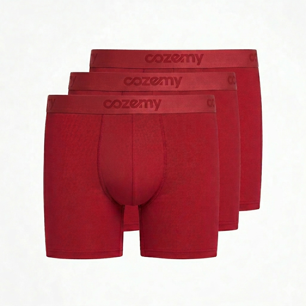 Boxershorts Granatrot, 3er Pack
