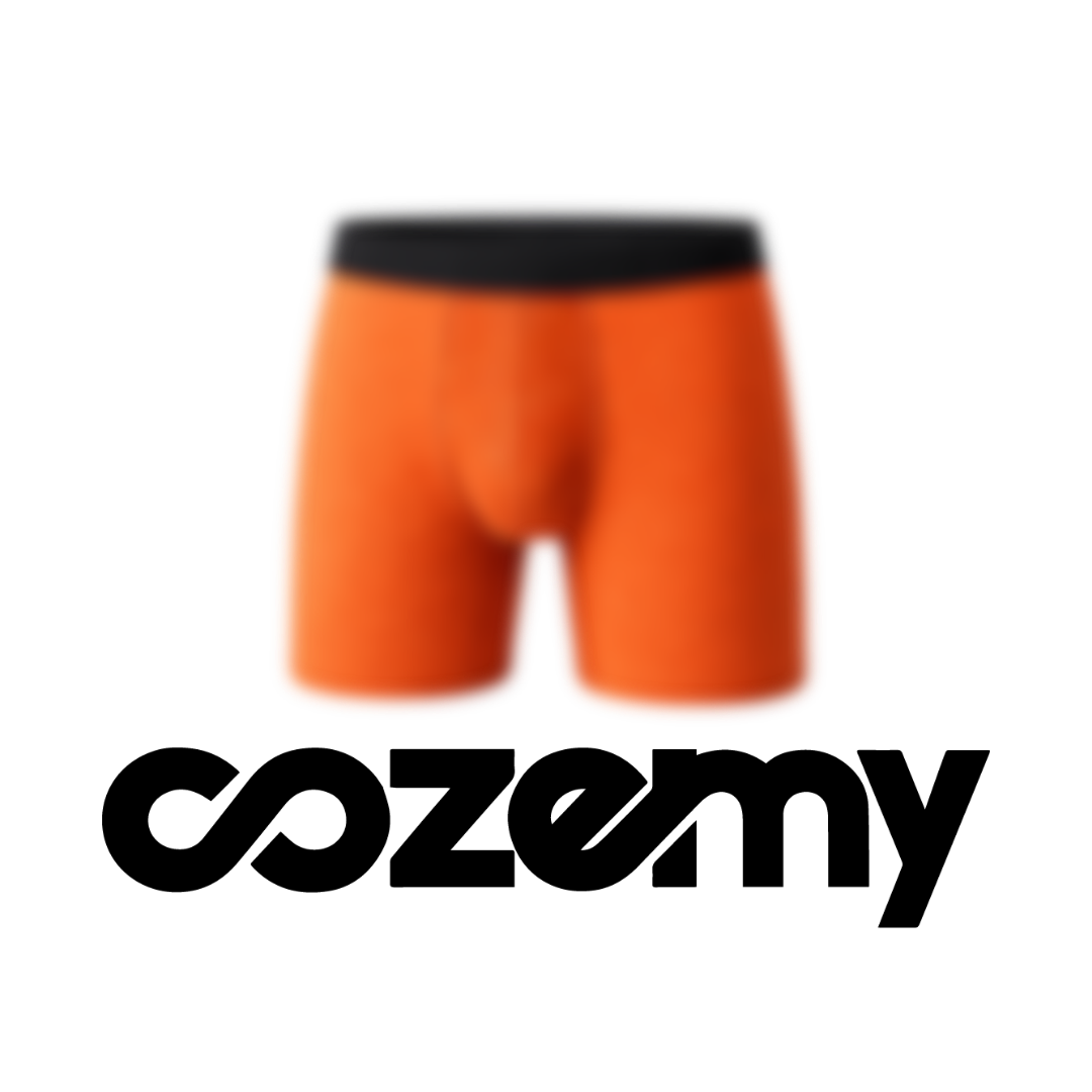 Cozemy Underwaer logo mit orangener Boxershorts mit Pouch-System