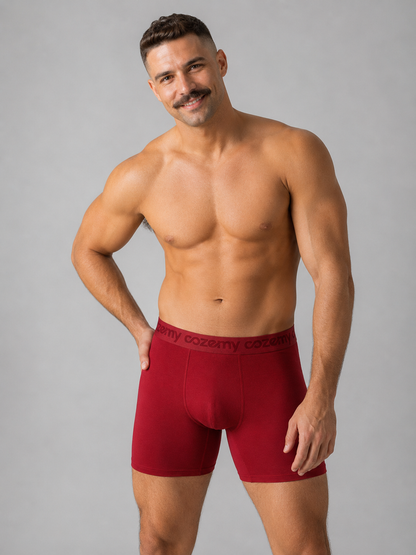 Klebefreie Boxershorts aus Bio-Baumwolle für Herren in rot