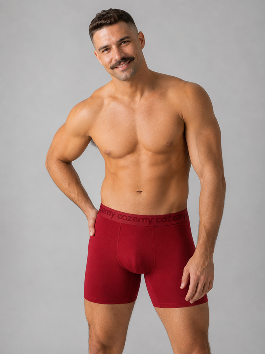 Klebefreie Boxershorts aus Bio-Baumwolle für Herren in rot